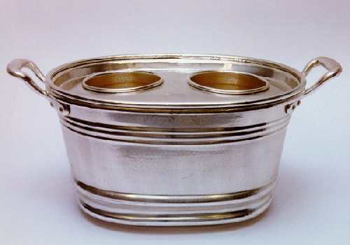 silver-plated simple small basin - art. 410